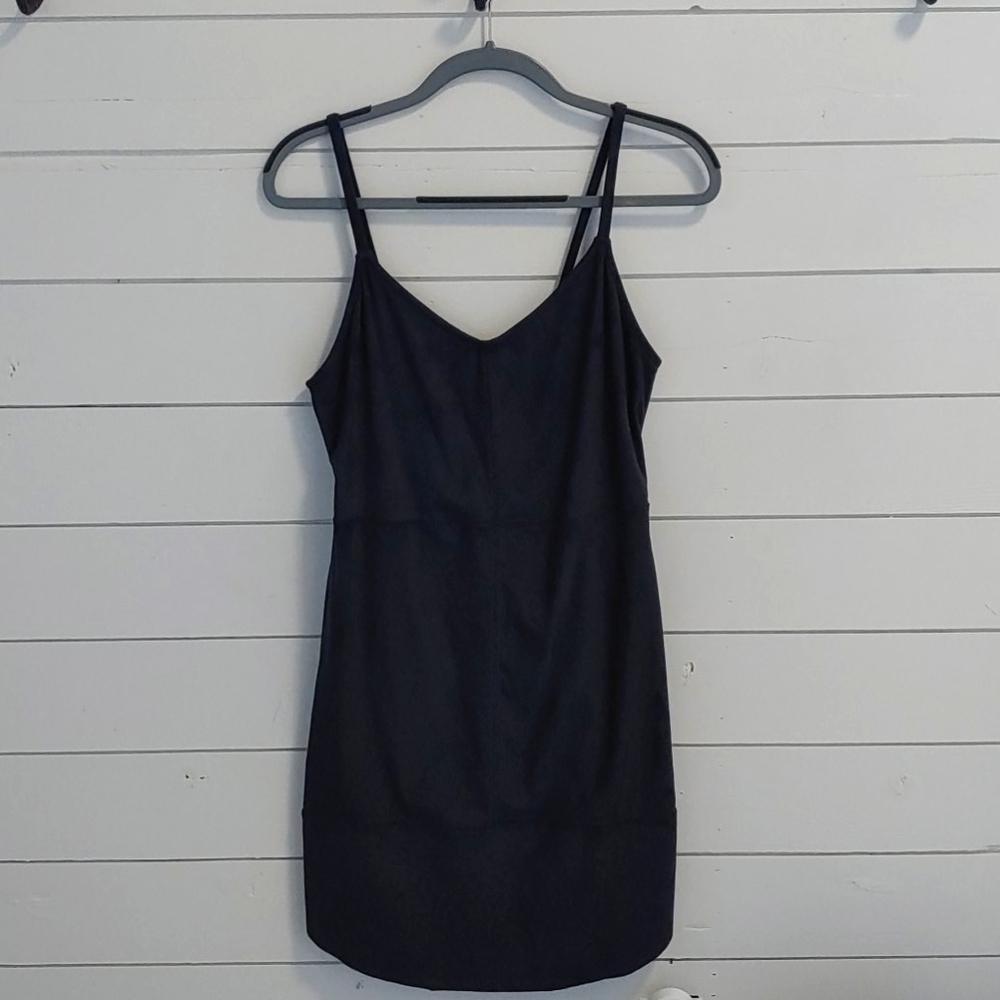 Dark, blue gray midi dress